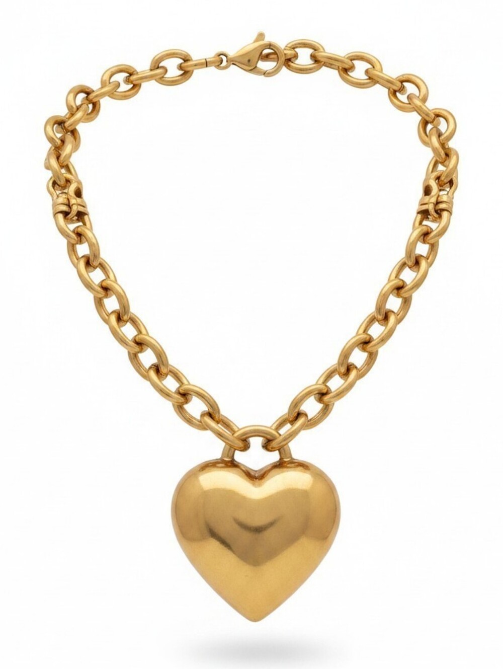 💛▪️Camila Coelho ▪️Gold Tone Chain Link Heart Pendant 18in Necklace
